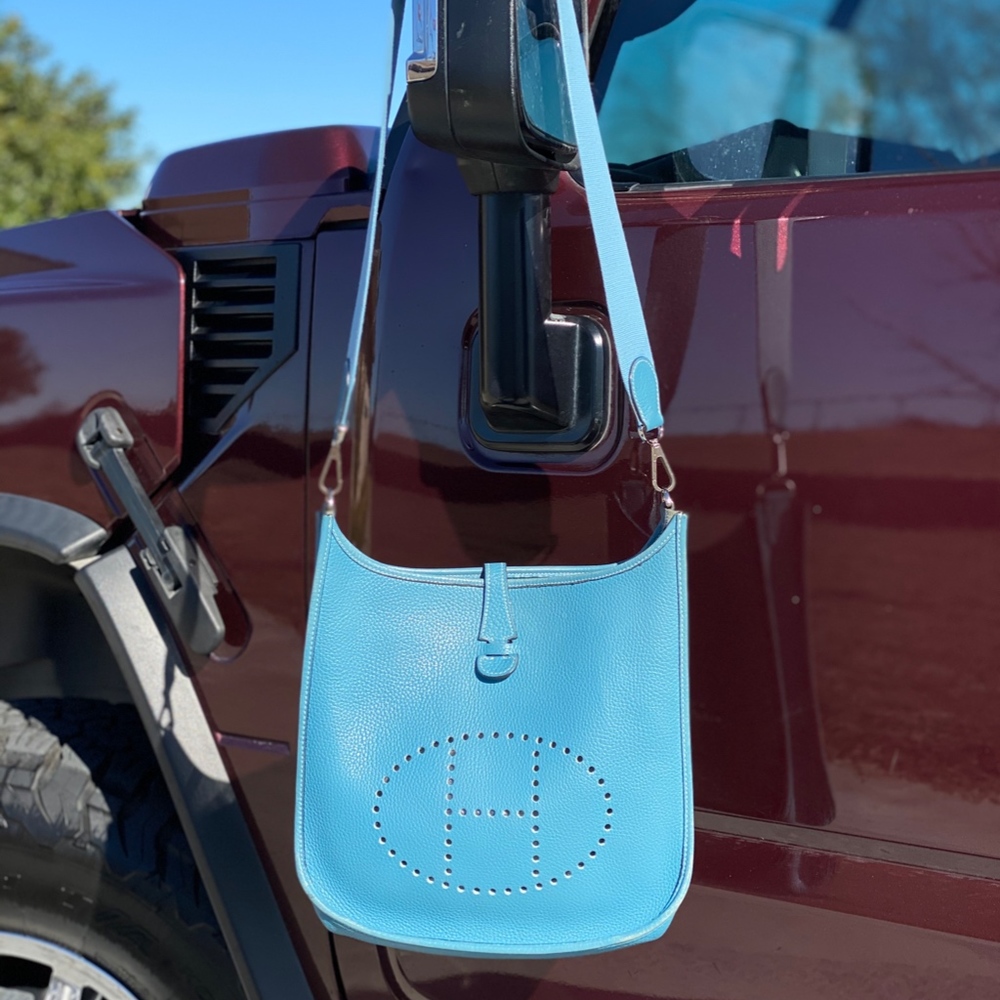 *SOLD* Hermes Blue Jean Evelyne l PM Clemence PHW
